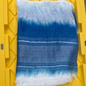 J. Crew Blue and White Scarf